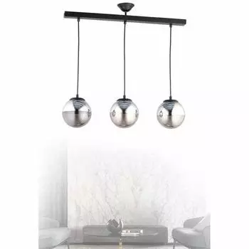 Люстра Nisa Luce Island 3-х рядная с дымчатым покрытием / Черный