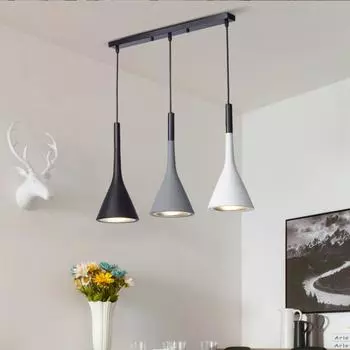 Люстра с тремя головками для столовой, творческая личность, бар, гостиная, алюминиевое освещение Long Square