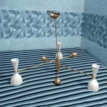 Люстра «Спутник» из латуни Stilnovo с тремя рожками — украшение для дома ручной работы на Рождество, подарки на новоселье для мужчин/женщин/пожилых людей/дам (многокрасочный)