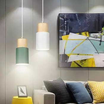 Люстра светодиодная E27 скандинавский дизайнер простые проволочные деревянные подвесные светильники приспособление для кухни бар отель домашний интерьер декор Without bulb белый