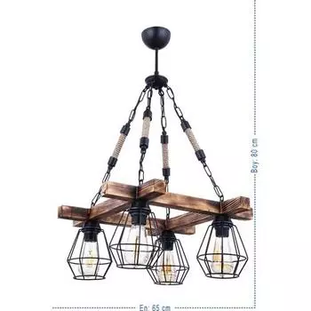 Люстра Tetra Wooden 4 Lux Luxury Rope