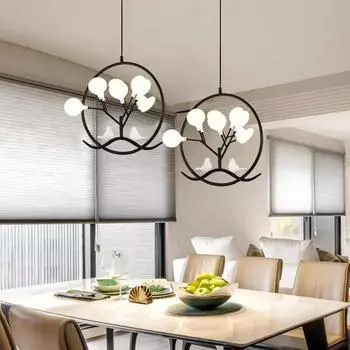 Люстра в форме птичьей клетки, лампа в виде ветки дерева в скандинавском стиле, люстра для дома, кухни, столовой, ресторана, гало-люстра