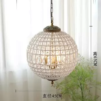 Люстра в средневековом французском стиле K9 Crystal, ретро-светильник, роскошная люстра в форме шара, светодиодная декоративная лампа для гостиной и спальни