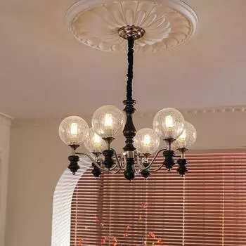 Люстра в средневековом стиле 2024 года: Американский дизайнерский стиль для гостиной, прихожей, спальни и французский ретро-декор Warm light