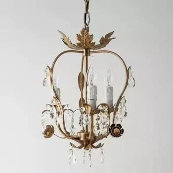 Люстра в стиле американского кантри, ресторанная лампа, лампа для спальни, ретро, серебряная, креативная, гардеробная, хрустальная, маленькая люстра