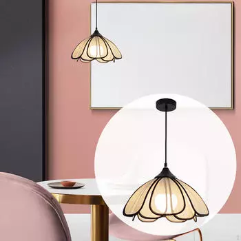 Люстра в стиле бохо, потолочный светильник в форме цветка с лампочкой E27, тканевый абажур для кафе diameter 30cm