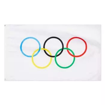 Люверсы для украшения помещений Полиэстеровая ткань Олимпийские украшения Уличный баннер Флаг Олимпийских игр