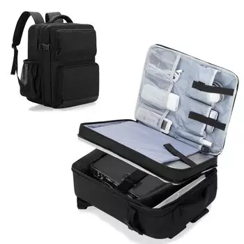 Luxja Projector Backpack Case Projector Case Большая вместимость Чехол для ноутбука В комплекте Все для хранения Удобный для переноски Черный 15,6” чёрный