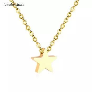 LUXUKISSKIDS сердце звезда луна кулон ожерелья крошечные подвески колье из нержавеющей стали для женщин/девочек свитер Y2K ювелирные изделия в стиле бохо ожерелья