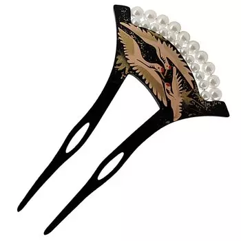 Luxureux Hair Волосы Японский формальный акриловый аксессуар, Аксессуар, Стиль, Роскошь, Одежда, Томэсодэ/Тип барабана/Юката/Кимоно, (Цуру Грей)