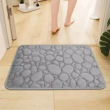 Luxurious and Plush Memory Foam Bath Rug - Non-Slip, Quick-Dry, Washable Bathroom Mat for Comfortable Home Decor,bedroom,Laundry 400MMx600MM темно-серого