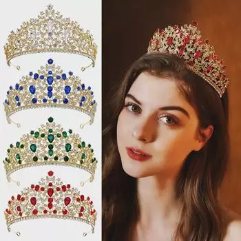 Luxurious European & American Bridal Rhinestone Crown - Baroque Retro Design for Weddings & Parties