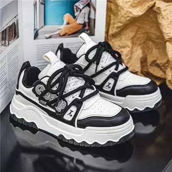 Роскошные новинки 2024 года, популярные студенческие повседневные кроссовки для мужчин, классические толстые подошвы, повышенная обувь для бега и спорта на открытом воздухе 39 белый