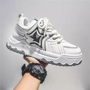 Luxury 2024 New Hot selling Trend Student Casual Board Shoes Men s Classic Thick Sole Breathable Outdoor Running Sports Shoes 39 белый