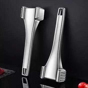 Luxury 304 Stainless Steel Steak Hammer LFGB Certificate 18cm 418g Ergonomic Meat Pummel Tenderizer for Kitchen Cooking Tool
