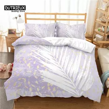 Luxury 3D Color Leaves Print Home Living Comfortable Duvet Cover Pillowcase Kid Bedding Set Queen and King EU/US/AU/UK Size EU single(135x200cm)