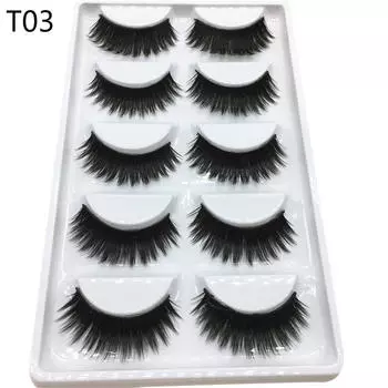 Luxury 3D False Lashes Strip Eyelashes Long Natural Party One Size чёрный