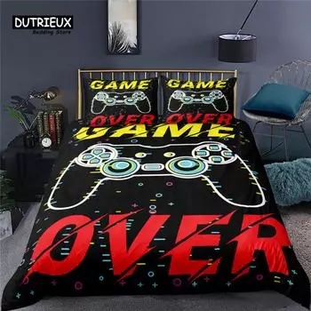 Luxury 3D Game Controller Print Home Living Duvet Cover Pillowcase Gamer Kids Bedding Set Queen and King EU/US/AU/UK Size EU single(135x200cm)