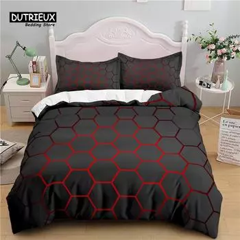 Роскошный 3D-принт геометрии для дома, удобный комплект пододеяльника и наволочек, детский постельный комплект размера Queen и King EU/US/AU/UK US Queen(228x228cm)
