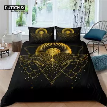 Luxury 3D Wing Print Home Living Comfortable Duvet Cover Pillowcase Kid Bedding Set Queen and King EU/US/AU/UK Size EU single(135x200cm)