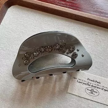 Luxury Acetate Satin Cream Hair Claw Clip with Embellished Crystals,hair accessories for women accesorios para el cabello