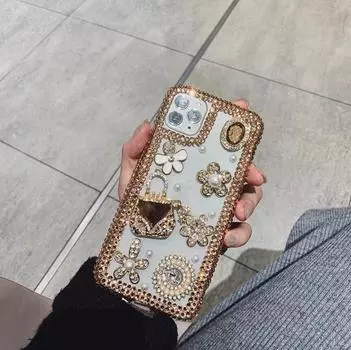 Роскошный бьюти-кошелек Head Wallet, чехол для мобильного телефона Apple 16 Pro со стразами, подходит для IPhone12345max, все включено, мягкий край iPhone16