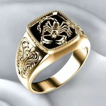 Luxury Best-selling Men s Ring, Pattern Personalized Electroplated Scorpion Ring, Epoxy Black Ring Hand Jewelry No. 7