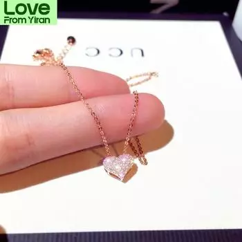 Роскошное блестящее ожерелье в форме сердца из циркония Aaa, изысканное женское колье Feminia, свадебное ювелирное украшение, кулон