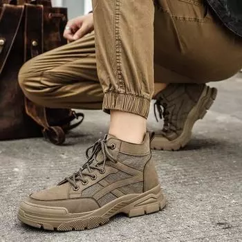 Роскошные брендовые мужские кроссовки на шнуровке, удобные походные ботинки для мужчин, горячая распродажа 2024 года, классические повседневные кожаные ботильоны для мужчин 38 чёрный