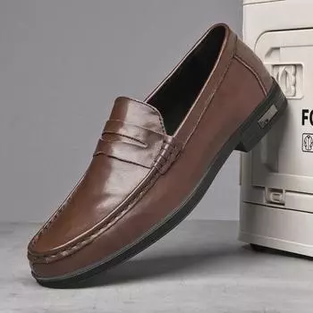 Luxury Brand Low Heeled Loafers Hombre Men s Business Soft Sole Leather Shoes Genuine Leather Formal British Style Oxford Shoes 36 чёрный