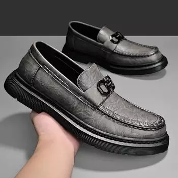 Роскошные брендовые мужские деловые туфли на плоской подошве, дизайнерские нескользящие туфли-лоферы, официальная свадебная офисная обувь, мужские оксфорды, деловая обувь 38 чёрный