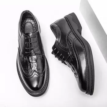 Luxury Brand Men Leather Shoes Black Casual Business Shoes Fashion Italian Patent Formal Flats High Quality Leather Oxford Shoes 37 чёрный