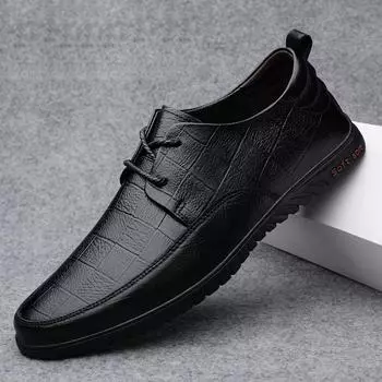 Luxury Brand Men Oxford Shoes Fashion Comfortable Man Business Shoes Genuine Leather Mens Wedding Dress Footwear Simple Sneakers 37
