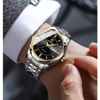 Роскошные брендовые мужские наручные часы оригинальные модные кварцевые классические часы мужские водонепроницаемые деловые стальной браслет Men