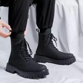 Luxury Brand Walking Travel Mens Boots Autumn Winter Motorized Men Boots Cowboy Boot Shoes Comfortable Soft Soft Outdoor Boots 38 чёрный