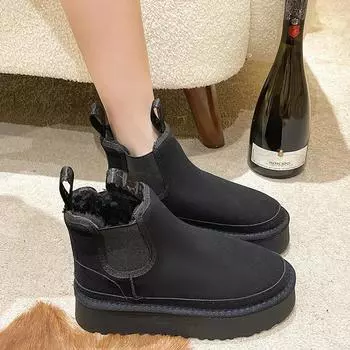 Luxury Brand Women shoe Snow Boots Winter Plus Velvet Warm Cotton shoes women ankle boots Outdoor Short Boot botas mujer botines 35 чёрный