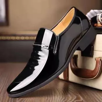 Luxury Business Oxford Leather Shoes Men s Breathable Patent Leather Formal Shoes Plus Size Mans Office Wedding Flats Male Black 38