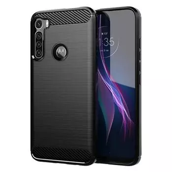 Luxury Carbon Fiber Case for Moto One Fusion Plus Full Protective Soft Cover for moto one fusion+ Shockproof Silicone Case Moto One Fusion Plus чёрный