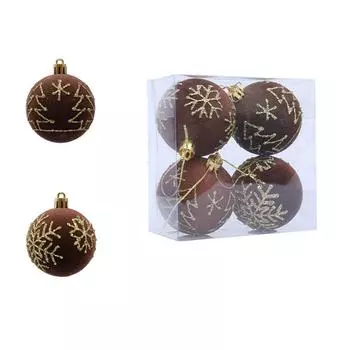 Luxury Christmas Ball Ornaments 6CM Flocking Painted Balls DIY Hanging Decoration