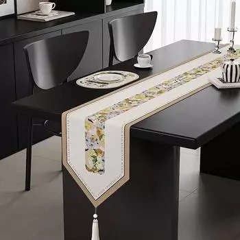 Роскошная хлопковая льняная скатерть для стола с несколькими кисточками для столовой, украшения для свадебной вечеринки, ресторана 30X120cm