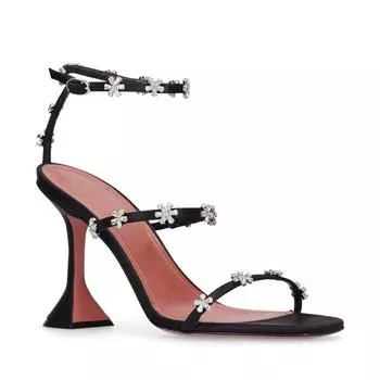 Luxury Crystal Flowers Women Sandals Fashion Ankle Strap Buckle High heels Gladiator sandals Elegant Summer Wedding Prom Shoes 35
