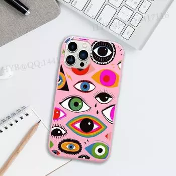 Роскошный дизайн Lucky evil eyes чехол для телефона iPhone 13 12 pro max mini 11 pro XS MAX 8 7 Plus X XR красный чехол милый чехол evil eyes iphone 11 Pro