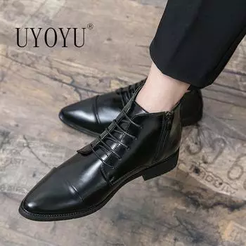 Luxury Designer Men s 38~48 Genuine Leather Italian Brand Dress Shoes Men Fashion Chelsea Casual Boots Retro Ankle Boot Footwear 38