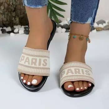 Luxury Designers Women Sandals Summer Women s Slippers Fashion Sandals Beach Shoes Solid Color Matching Ladies Flat Slippers 38( insole 24cm) абрикосовый