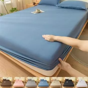 Luxury Double Bed Bed Sheet Elastic Fitted Sheet Mattress Cover Couple Bed Linen Non-slip Adjustable Bed Cover 120x200cm Only a sheet
