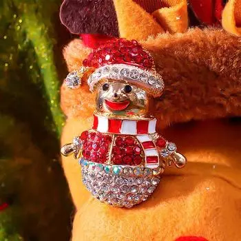 Luxury Exquisite Christmas Brooch Pin Snowman Santa Claus Boot Garland Fashion Jewelry Gift Girls Christmas Decoration Brooches розы красного
