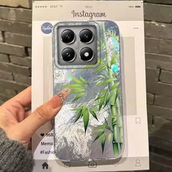 Luxury Flowers Green Bamboo Girls Women Phone Case For Xiaomi 14T 13T Pro 14Tpro 13Tpro 11 Lite 5G NE Bumper Fundas Cover Xiaomi 14T белый