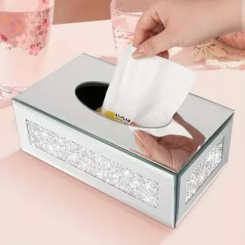 Luxury Glass Tissue Box Holder for Living Room and Bathroom Modern Home Decor