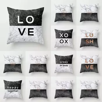 Роскошный серый ретро мраморный черный оникс с рисунком наволочка для дома, гостиной, украшения дивана, подушка, наволочка 40X40 см 40X40CM
