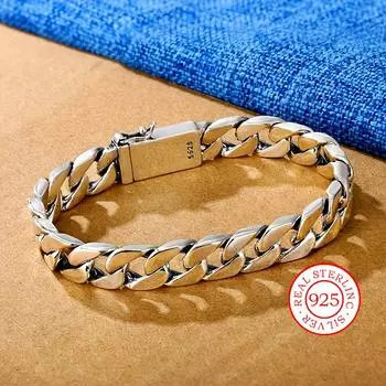 Роскошный кубинский браслет-цепочка ручной работы - прочный, стильный, неподвластный времени, идеальный для любого случая - винтажные аксессуары высокого качества и долговечности